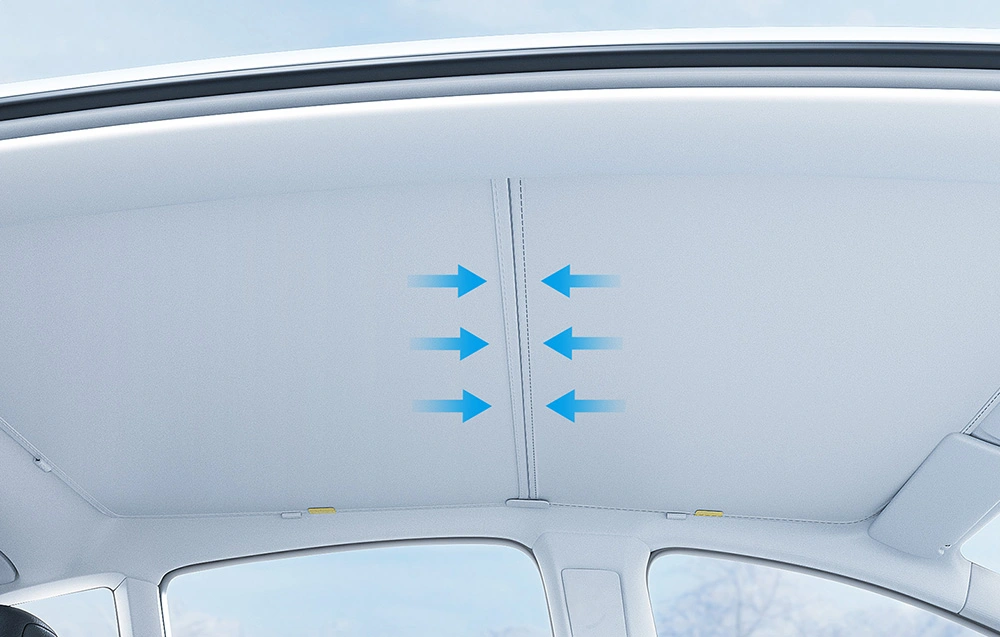 Solskjerm til takvindu Tesla Model 3 2017 - 2023 │ Soltak beskyttelse Baseus T-Space Series Car Skylight Sunshade Double Layer Version Moon White – bilde 14