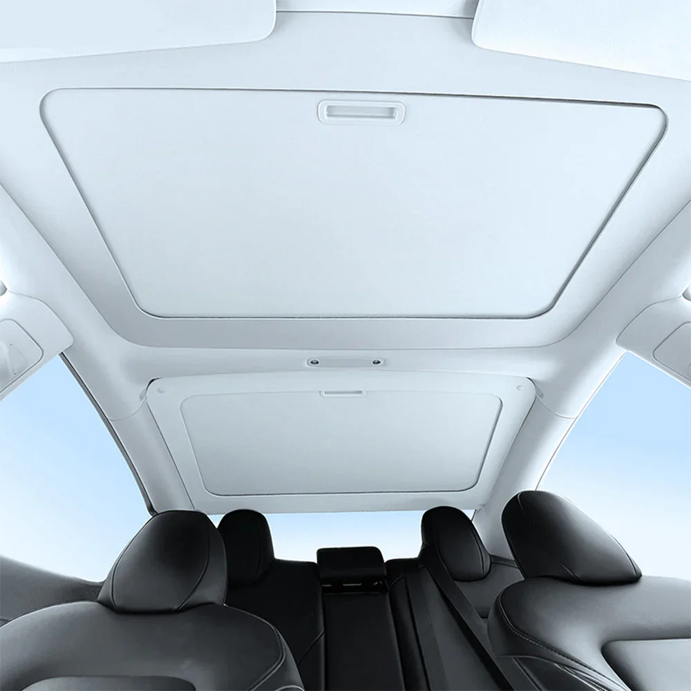 Solskjerm til takvindu Tesla Model 3 2017 - 2023 │ Soltak beskyttelse Baseus T-Space Series Car Skylight Sunshade Double Layer Version Moon White – bilde 15