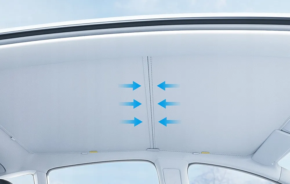 Solskjerm til takvindu Tesla Model Y │ Soltak beskyttelse Baseus T-Space Series Car Skylight Sunshade Double Layer Version Moon White – bilde 2
