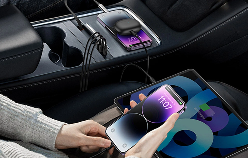 USB Hub 45W for Tesla Model 3 2019 - 2023 / Model Y 2020 - 2025 │ med innebygd USB-C-kabel Baseus T-Space – bilde 11