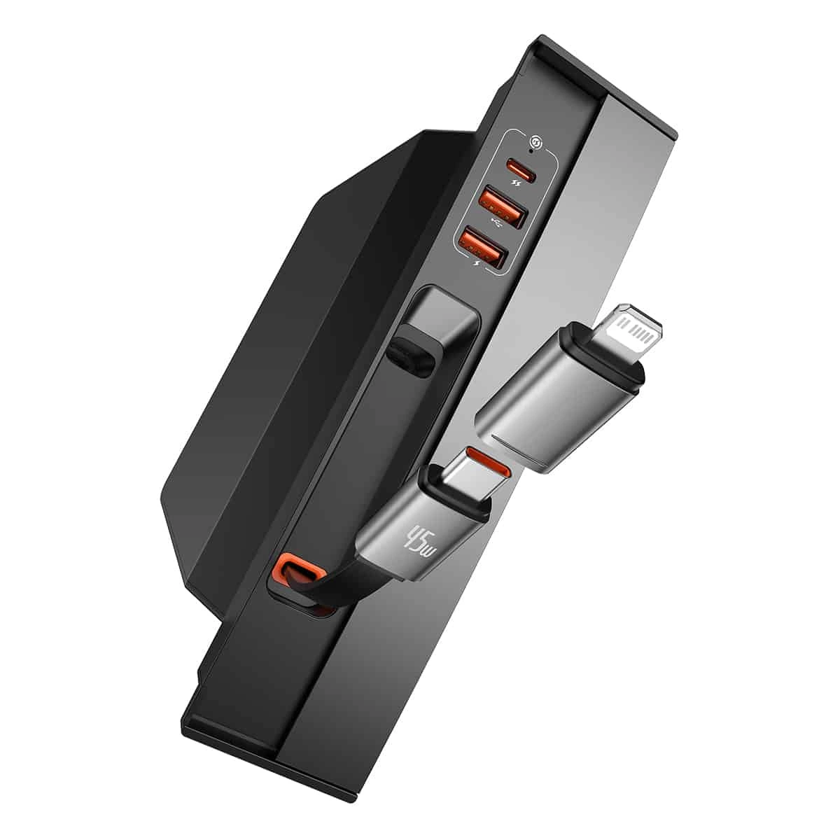 USB Hub 45W for Tesla Model 3 2019 - 2023 / Model Y 2020 - 2025 │ med innebygd USB-C-kabel Baseus T-Space – bilde 4