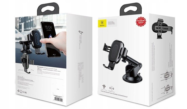 Baseus Wireless Charger Gravity Car Mount | Bilholder med trådløs lading Qi 10W for frontrute og dashbord