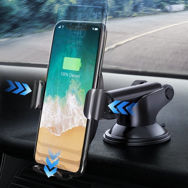 Baseus Wireless Charger Gravity Car Mount | Bilholder med trådløs lading Qi 10W for frontrute og dashbord