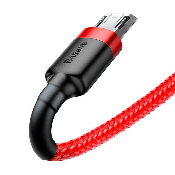 Baseus Cafule | Nylon dobbeltsidig USB til Micro USB-kabel 200cm | svart-rød