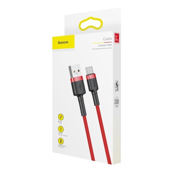 Baseus Cafule Cable | Nylon USB-C Type-C Quick Charge 3.0 2A 200cm-kabel