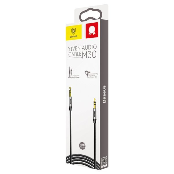 Baseus Yiven M30 | Gullbelagt AUX lydkabel Mini Jack 3.5mm - Mini Jack 3.5mm 1.5M