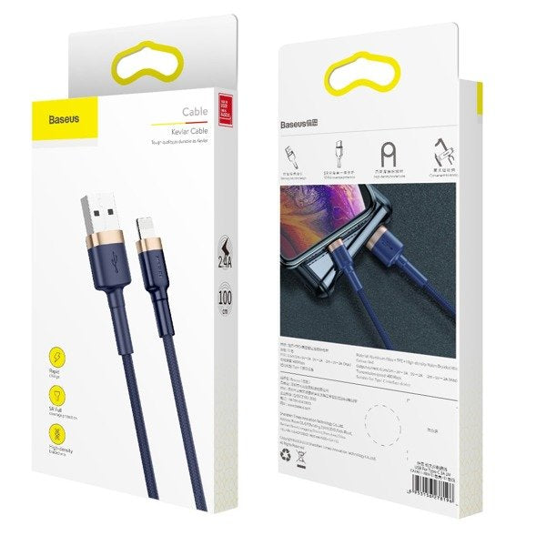 Baseus Cafule Cable | Sterk USB-Lightning-kabel for iPhone 6 7 8 X 2.4A 1m