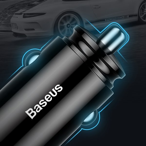 Baseus Circular Plastic A+A 30W | 2x USB Quick Charge 3.0 Huawei SCP 5A LED bilader