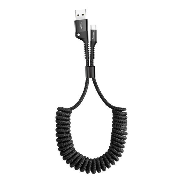 Baseus Fish eye | Elastisk forsterket fjær USB-C Type-C-kabel 1m