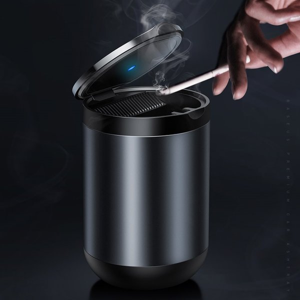 Baseus Premium Car Ashtray | LED-belyst bilaskebeger for kontoret