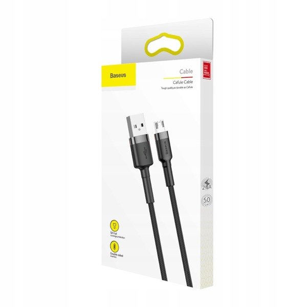 Baseus Cafule | Nylon Micro-USB til USB-kabel med Quick Charge 2.4A 50cm