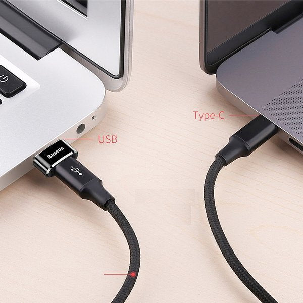 Baseus USB Male To Type-C Female | USB-A / USB-C OTG-adapter 3A