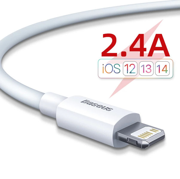 Baseus Simple Wisdom | Sett med 2 USB - Lightning-kabler til Apple iPhone 2.4A, 1.5m