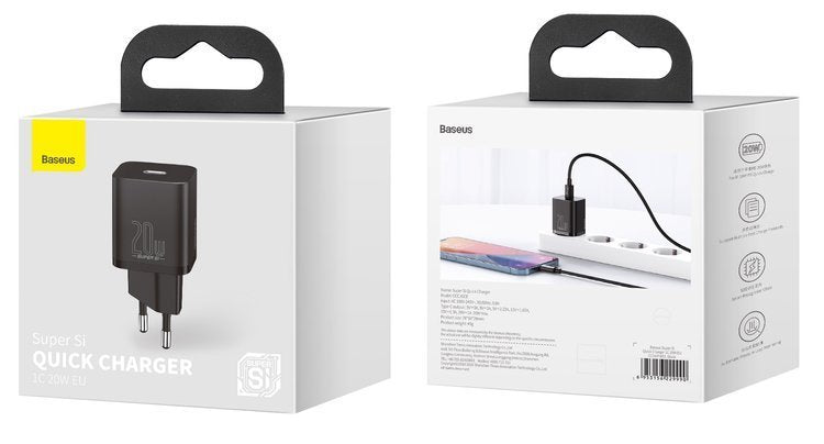 Baseus Super Si | Nettadapter USB-C Type-C PD QC3.0 20W, EOL