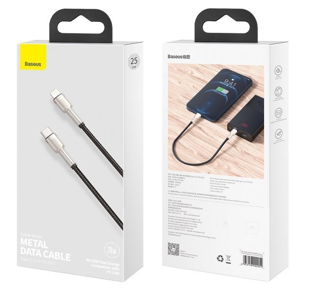 Baseus Cafule Metal | USB-C Lightning PD 20W-kabel til iPhone og iPad