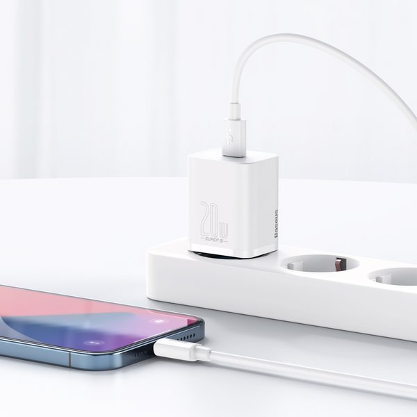 Baseus Super Si | Nettadapter USB-C PD 20W + Lightning-kabel 1m til iPhone