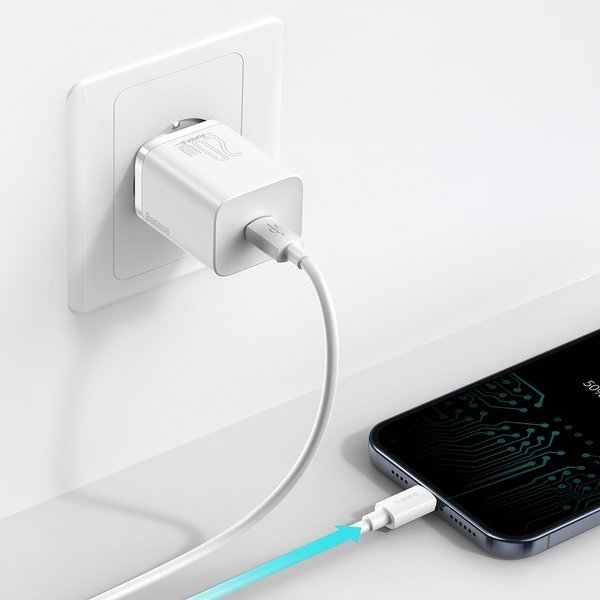 Baseus Super Si | Nettadapter USB-C PD 20W + Lightning-kabel 1m til iPhone