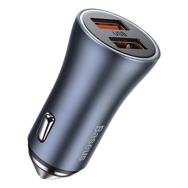 Baseus Golden Pro | Car charger 2xUSB Huawei 5A QC 3.0 AFC (Samsung) 40W + USB-A - USB-C cable 1m