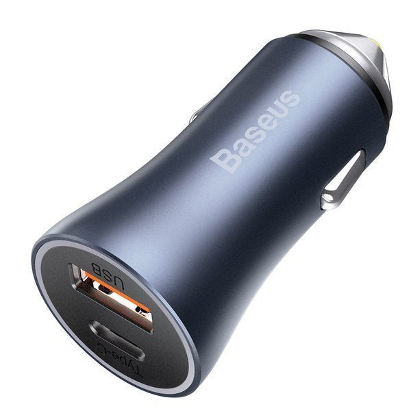 Baseus Golden Pro | Car charger 2xUSB Huawei 5A QC 3.0 AFC (Samsung) 40W + USB-A - USB-C cable 1m