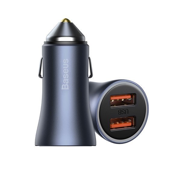 Baseus Golden Pro | Car charger 2xUSB Huawei 5A QC 3.0 AFC (Samsung) 40W + USB-A - USB-C cable 1m