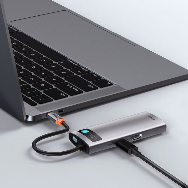 Baseus Metal Gleam Series | USB-C - HDMI 4K 3x USB3.0 USB-C PD 100W HUB adapter CAHUB-CX0G