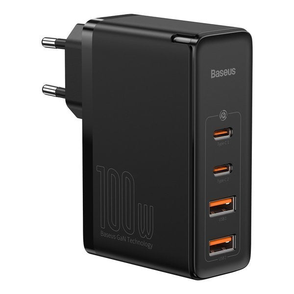 Baseus GaN2 Pro | Vegglader 4x USB USB-C QC 4.0 PD Huawei SCP Samsung AFC 100W + kabel