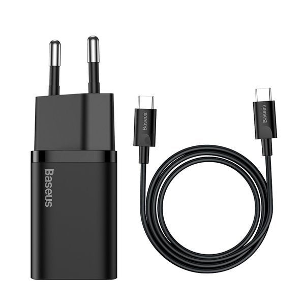 Baseus Super Si Sets | Vegglader + USB-C kabel 25W QC3.0 PD