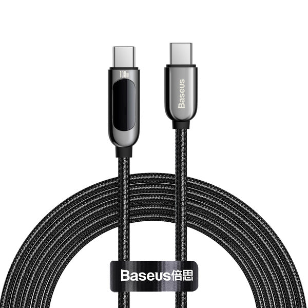 Baseus Display Fast Charging | Kabel Type-C USB-C 5A 100W med skjerm Power Delivery Quick Charge 4.0 2m