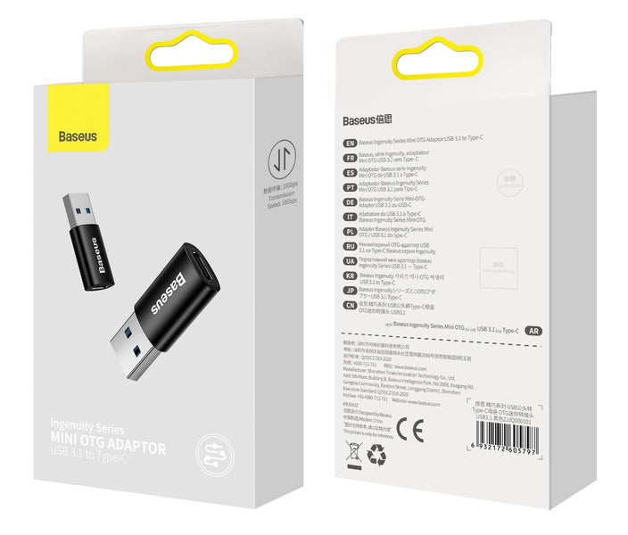 Baseus Ingenuity Series | Adapterovergang fra USB-A til USB-C OTG 10Gb/s