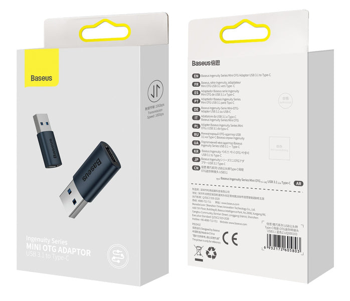 Baseus Ingenuity Series | Adapterovergang fra USB-A til USB-C OTG 10Gb/s