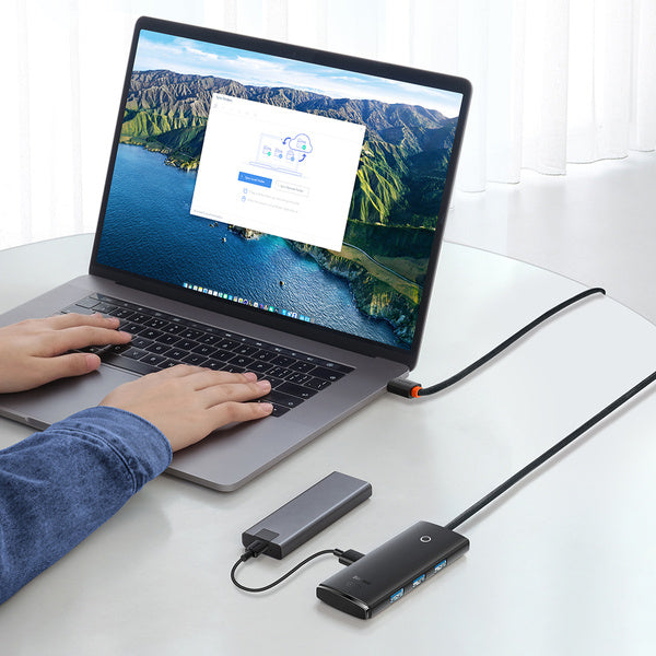 Baseus Lite Series 4-Port | USB-C-hubadapter - USB 3.0 *4 100cm