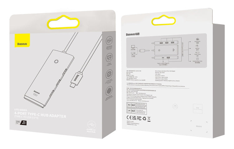 Baseus Lite Series 4-Port | USB-C-hubadapter - USB 3.0 *4 200cm