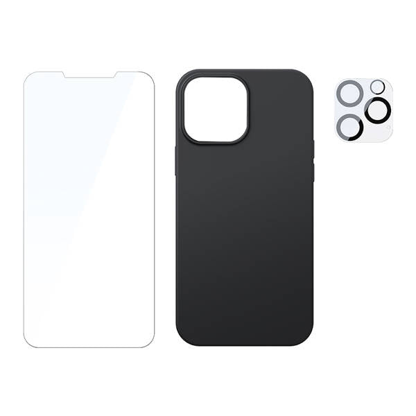 Baseus Liquid Silica Gel Phone Case Set for iP 13 Pro Max | Etui med herdet glass til skjerm og kamera for iPhone 13 Pro Max