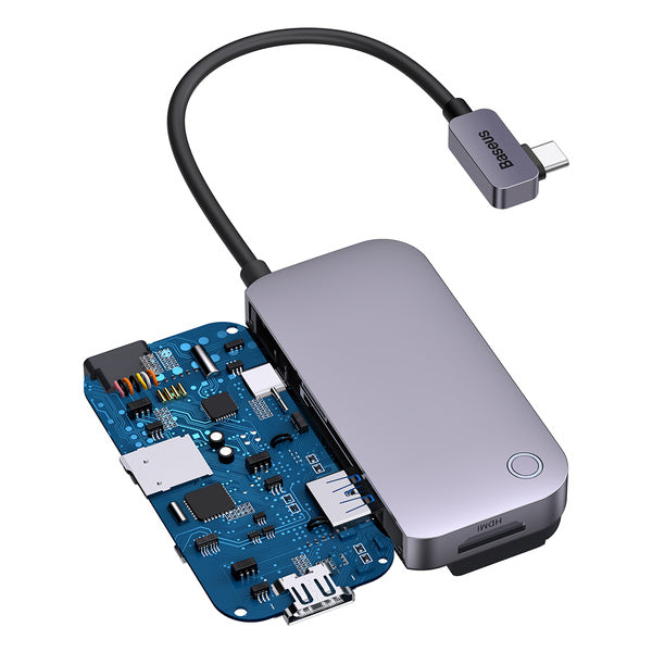 Baseus PadJoy 6-Port | Type-C 4-i-1 HUB Adapter med HDMI 4K USB 3.0 Type-C Mini Jack 3.5mm TF/SD 100W