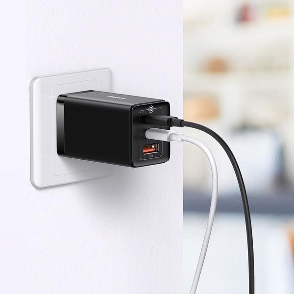 Baseus GaN5 Pro 2C+U | Vegladeger, strømforsyning 3x USB-A USB-C PD QC3.0 65W