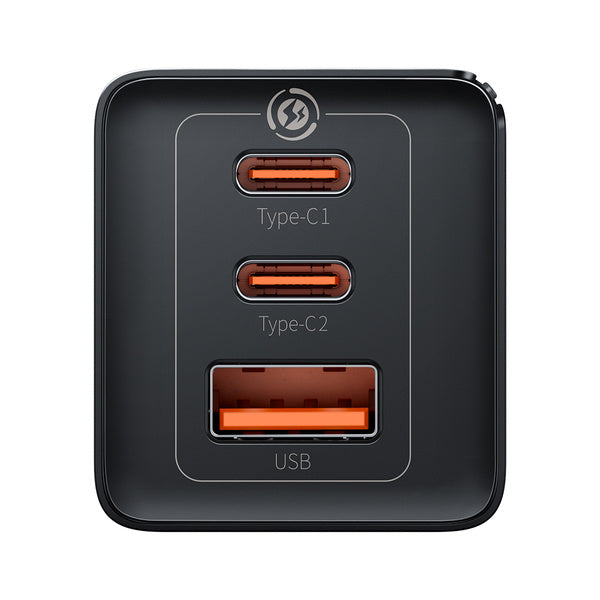 Baseus GaN5 Pro 2C+U | Vegladeger, strømforsyning 3x USB-A USB-C PD QC3.0 65W