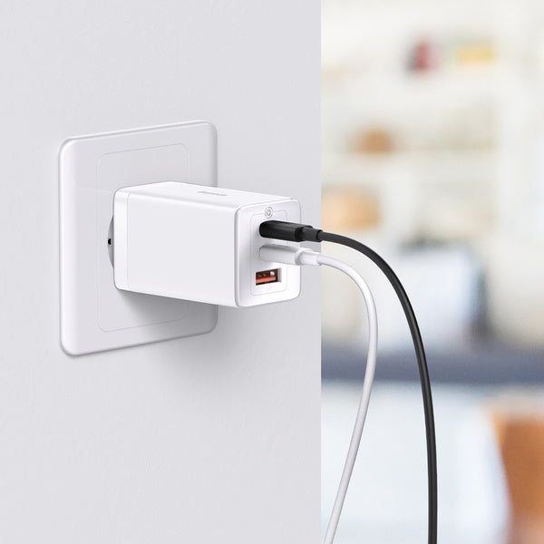 Baseus GaN5 Pro 2C+U | Vegladeger, strømforsyning 3x USB-A USB-C PD QC4.0 65W