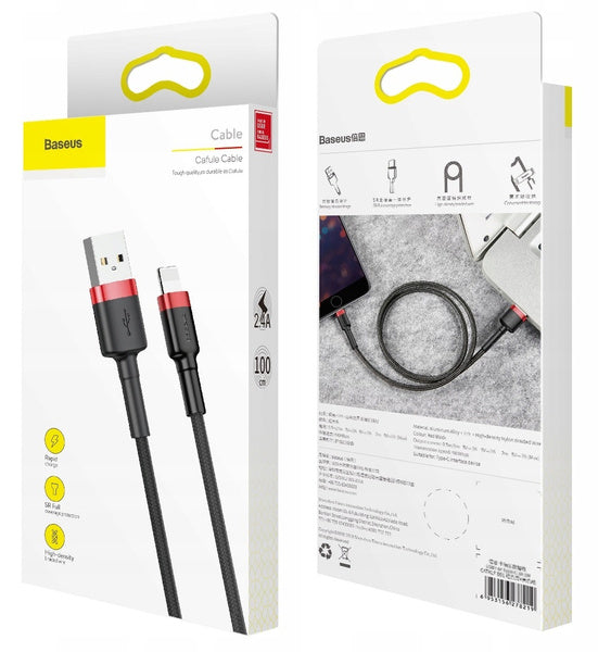 Baseus Cafule Cable | Robust USB-til-Lightning-kabel til iPhone 6 7 8 X 2.4A 1m