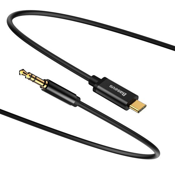 Baseus Yiven M01 | Gullbelagt AUX lydkabeladapter fra Type-C USB-C til Mini Jack 3,5 mm 120cm