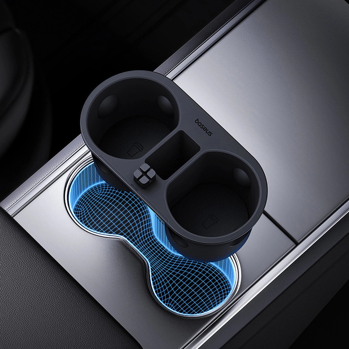 Koppholder innlegg Tesla Model 3 2020 - 2023 / Tesla Model Y 2020 -> │ Svart Baseus T-Space Series Cup Holder for Tesla Twilight Black