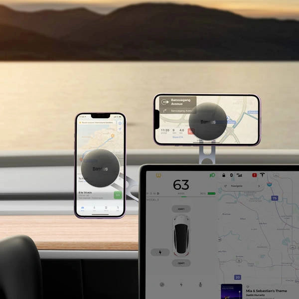 Universell justerbar magnetisk mobilholder for Tesla til dashbord og skjerm │ Baseus T-Space