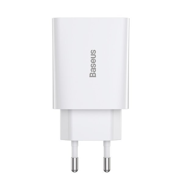 Baseus Speed Mini White | Vegglader USB-C 20W Power Delivery QC 3.0 Hvit