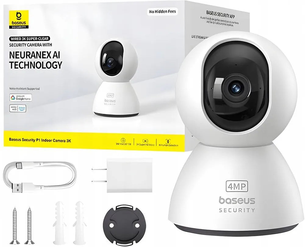 Baseus Security P1 – Smart innendørs IP WiFi-kamera med 3K-oppløsning med bevegelses- og gråtdeteksjon