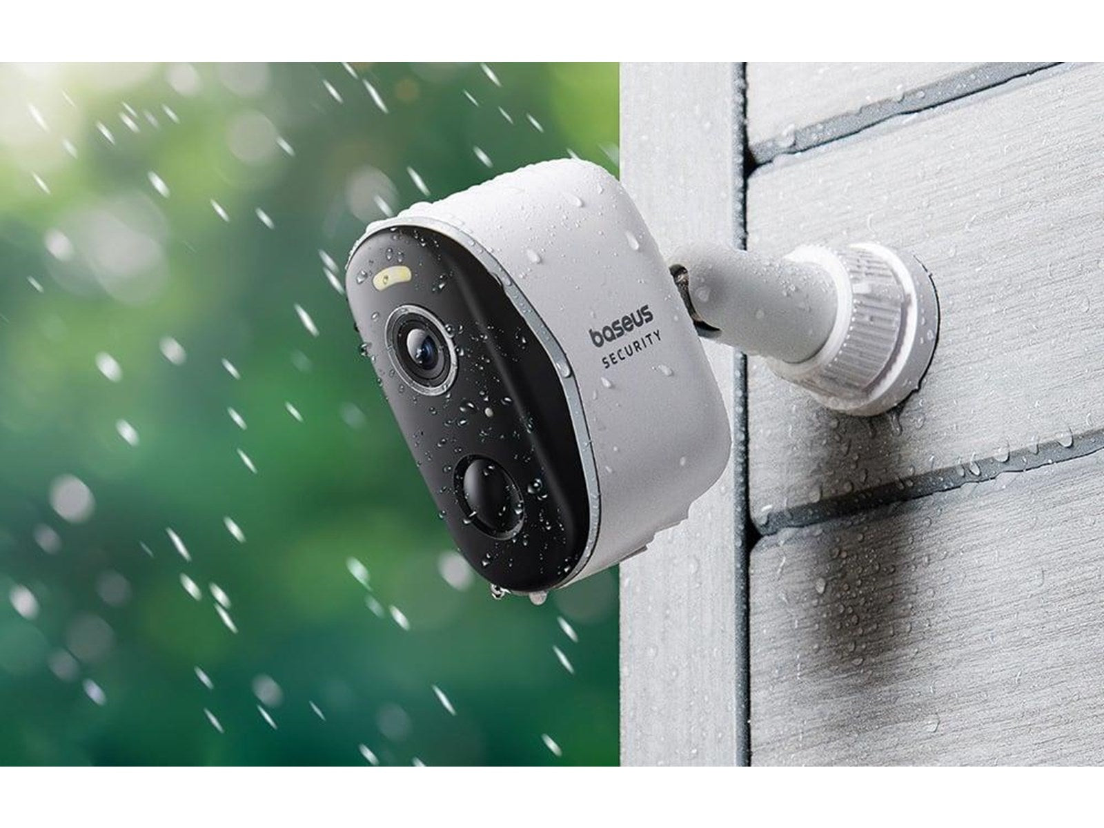 Baseus Security N1 – Sett med 4 trådløse utendørskameraer + base Hvit │ Trådløst overvåkningssett